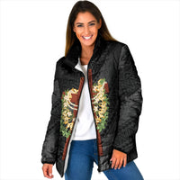 Hawaii Ka Pule a ka Haku Memorial Padded Jacket Flower Lei Cross - Black LT7 Women Black - Polynesian Pride