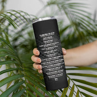 Hawaii Ka Pule a ka Haku Memorial Skinny Tumbler Flower Lei Cross - Black LT7 - Polynesian Pride