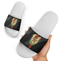 Hawaii Ka Pule a ka Haku Memorial Slide Sandals Flower Lei Cross - Black LT7 - Polynesian Pride