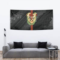 Hawaii Ka Pule a ka Haku Memorial Tapestry Flower Lei Cross - Black LT7 - Polynesian Pride