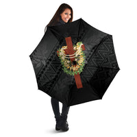Hawaii Ka Pule a ka Haku Memorial Umbrella Flower Lei Cross - Black LT7 - Polynesian Pride