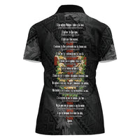 Hawaii Ka Pule a ka Haku Memorial Women Polo Shirt Flower Lei Cross - Black LT7 - Polynesian Pride