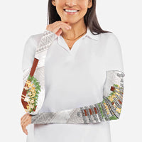 Hawaii Ka Pule a ka Haku Memorial Arm Sleeves Flower Lei Cross - Ivory White LT7 - Polynesian Pride