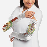 Hawaii Ka Pule a ka Haku Memorial Arm Sleeves Flower Lei Cross - Ivory White LT7 - Polynesian Pride