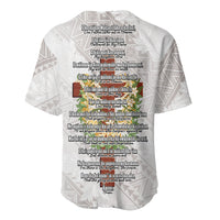 Hawaii Ka Pule a ka Haku Memorial Baseball Jersey Flower Lei Cross - Ivory White LT7 - Polynesian Pride