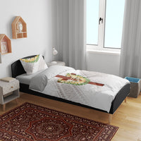 Hawaii Ka Pule a ka Haku Memorial Bedding Set Flower Lei Cross - Ivory White LT7 - Polynesian Pride