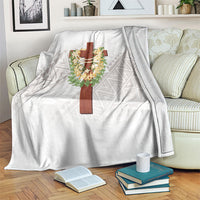 Hawaii Ka Pule a ka Haku Memorial Blanket Flower Lei Cross - Ivory White LT7 Ivory - Polynesian Pride