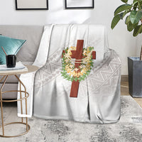 Hawaii Ka Pule a ka Haku Memorial Blanket Flower Lei Cross - Ivory White LT7 - Polynesian Pride