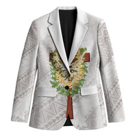 Hawaii Ka Pule a ka Haku Memorial Blazer Flower Lei Cross - Ivory White LT7 Unisex Ivory - Polynesian Pride