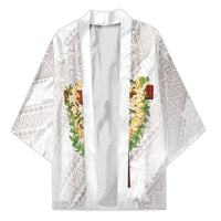 Hawaii Ka Pule a ka Haku Memorial Kimono Flower Lei Cross - Ivory White LT7 Unisex Ivory - Polynesian Pride