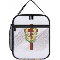 Hawaii Ka Pule a ka Haku Memorial Lunch Bag Flower Lei Cross - Ivory White LT7 10.2 × 8.3 × 4.3 inch Ivory - Polynesian Pride