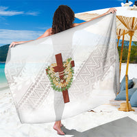 Hawaii Ka Pule a ka Haku Memorial Sarong Flower Lei Cross - Ivory White LT7 One Size 44 x 66 inches Ivory - Polynesian Pride