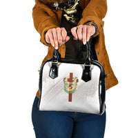 Hawaii Ka Pule a ka Haku Memorial Shoulder Handbag Flower Lei Cross - Ivory White LT7 One Size Ivory - Polynesian Pride