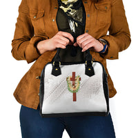 Hawaii Ka Pule a ka Haku Memorial Shoulder Handbag Flower Lei Cross - Ivory White LT7 - Polynesian Pride