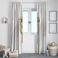 Hawaii Ka Pule a ka Haku Memorial Window Curtain Flower Lei Cross - Ivory White LT7 - Polynesian Pride