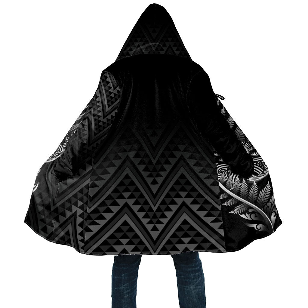 New Zealand Ta Moko Silver Fern Cloak Taniko Taniwha Motifs LT7 Unisex Black - Polynesian Pride