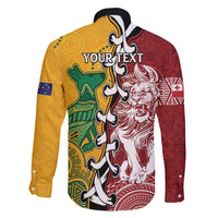 Mate Ma'a Tonga Vs Australia Rugby Personalized Family Matching Long Sleeve Bodycon Dress and Hawaiian Shirt Special Mascots