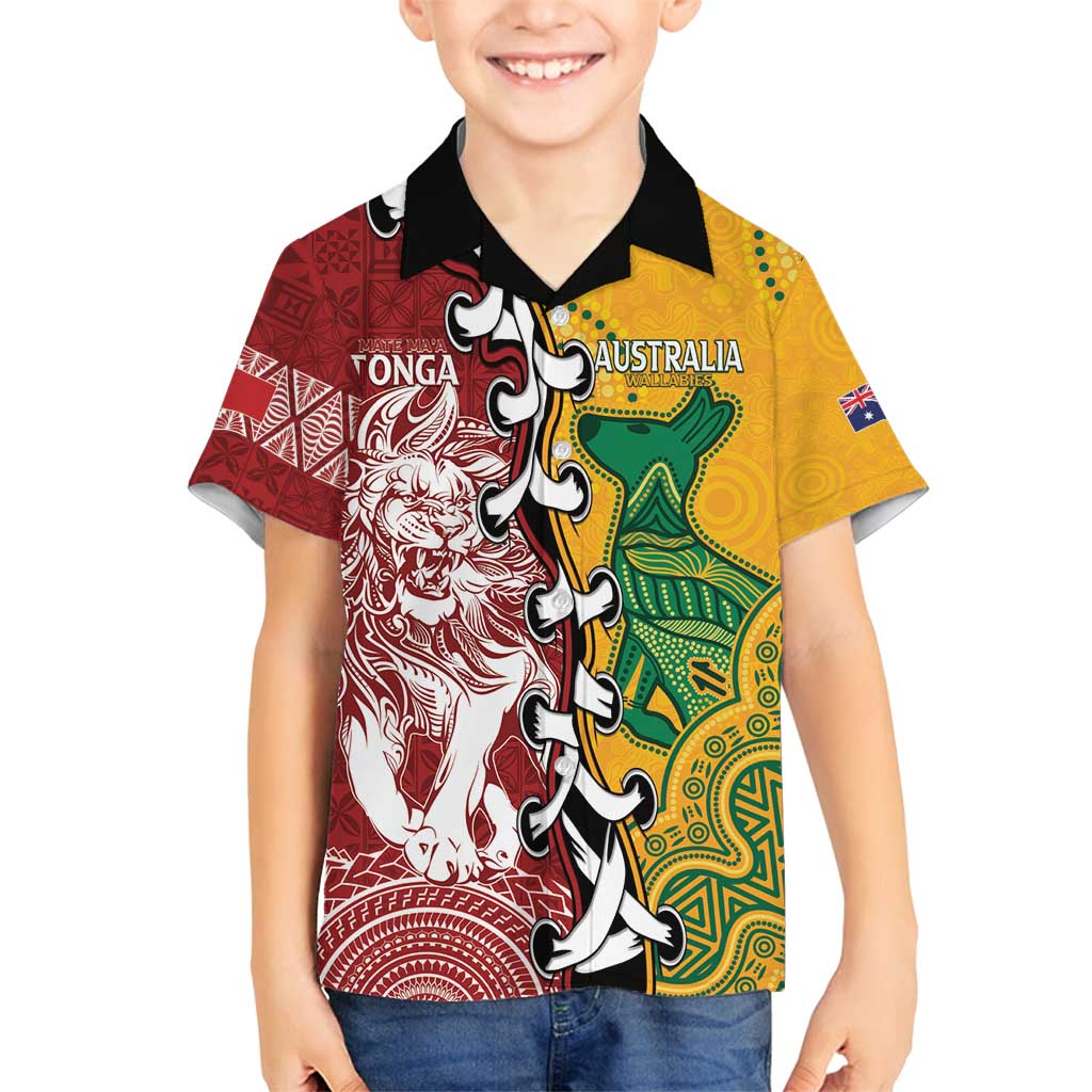 Mate Ma'a Tonga Vs Australia Rugby Personalized Family Matching Tank Maxi Dress and Hawaiian Shirt Special Mascots