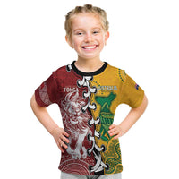 Mate Ma'a Tonga Vs Australia Rugby Personalized Kid T Shirt Special Mascots