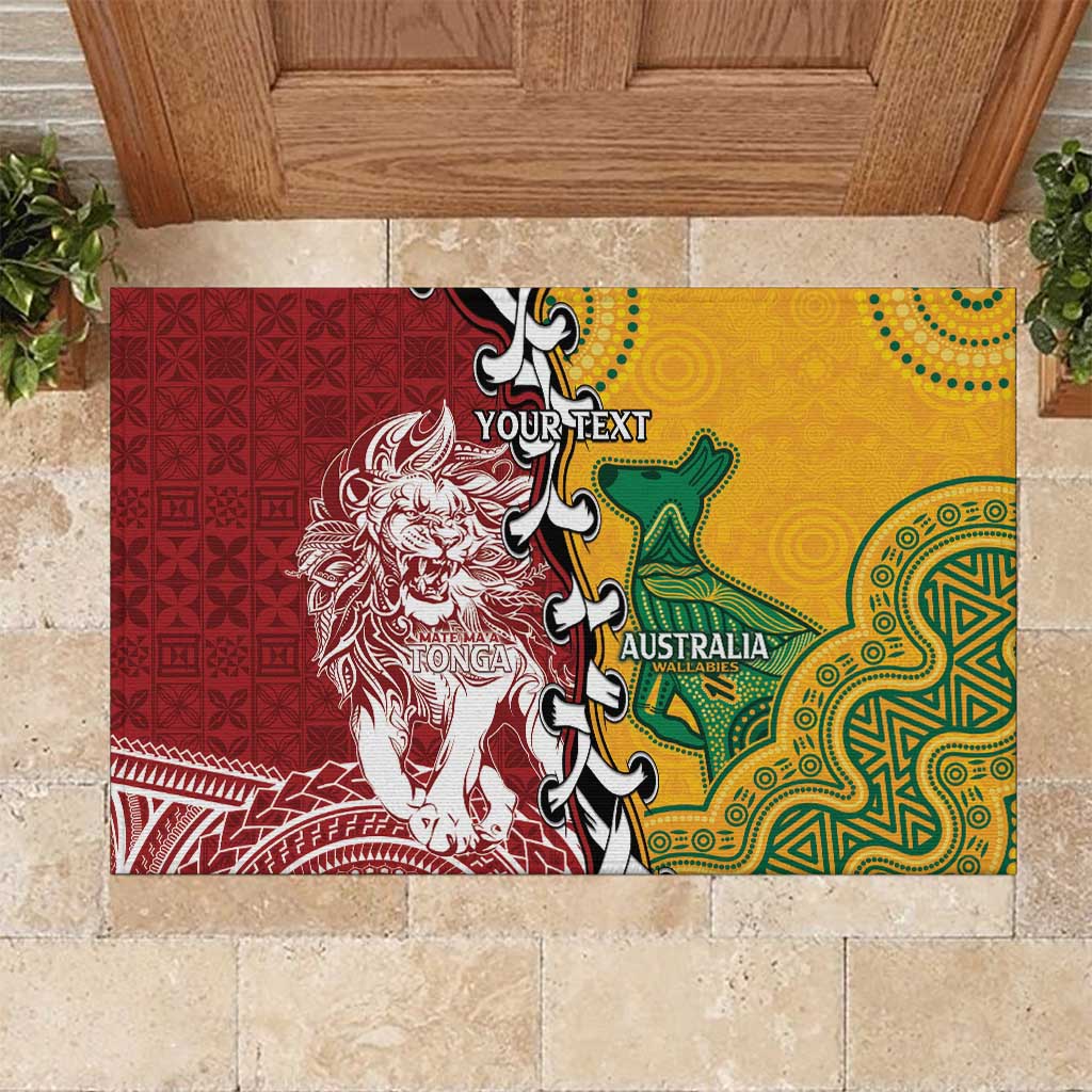 Mate Ma'a Tonga Vs Australia Rugby Personalized Rubber Doormat Special Mascots