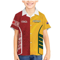 Australia - Tonga Rugby Custom Family Matching Mermaid Dress and Hawaiian Shirt Minimalist Dynamic
