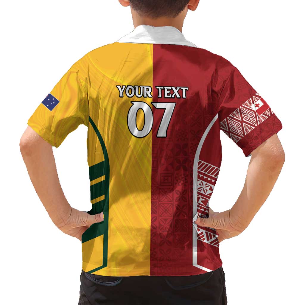 Australia - Tonga Rugby Custom Family Matching Tank Maxi Dress and Hawaiian Shirt Minimalist Dynamic