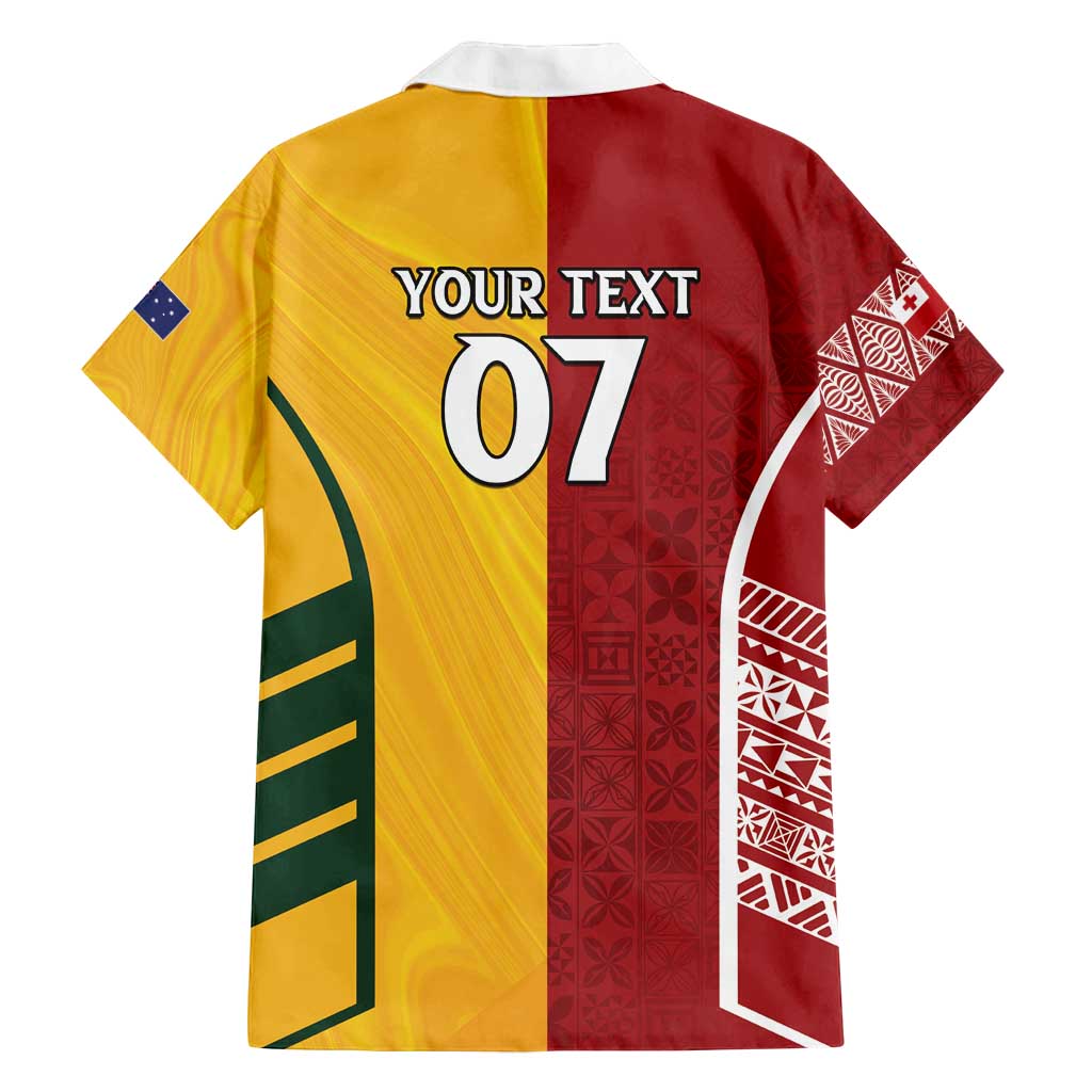 Australia - Tonga Rugby Custom Family Matching Tank Maxi Dress and Hawaiian Shirt Minimalist Dynamic