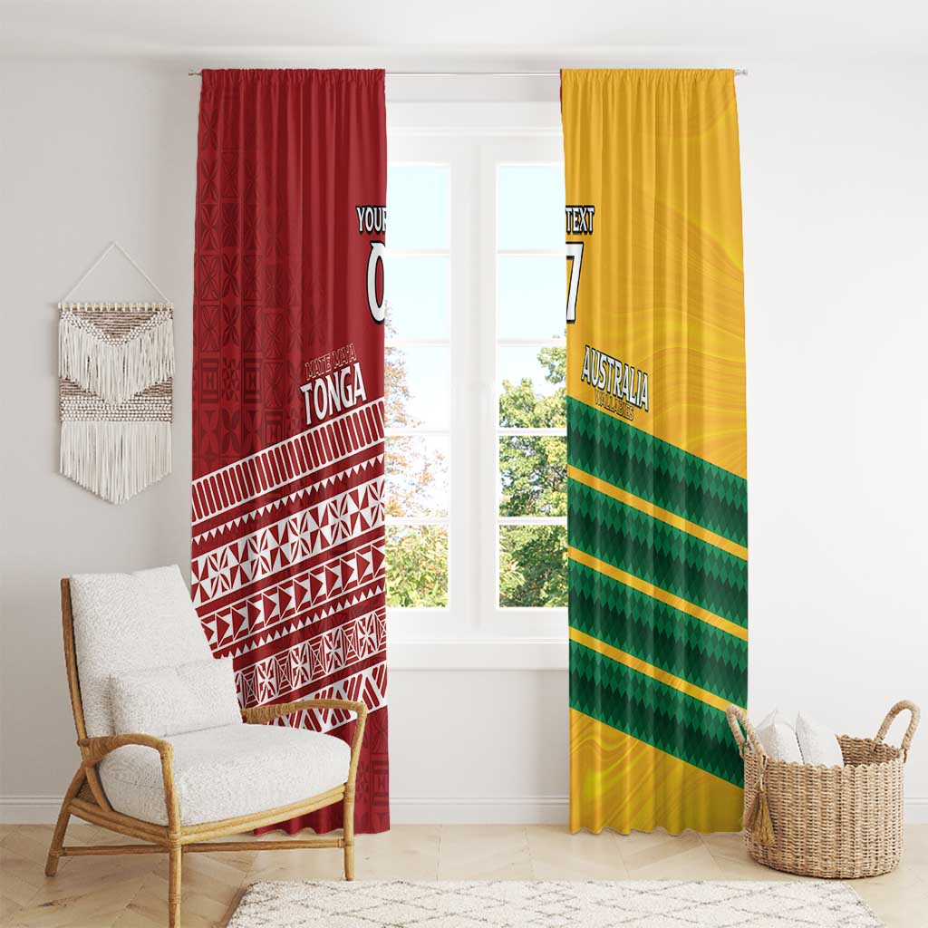 Australia - Tonga Rugby Custom Window Curtain Minimalist Dynamic