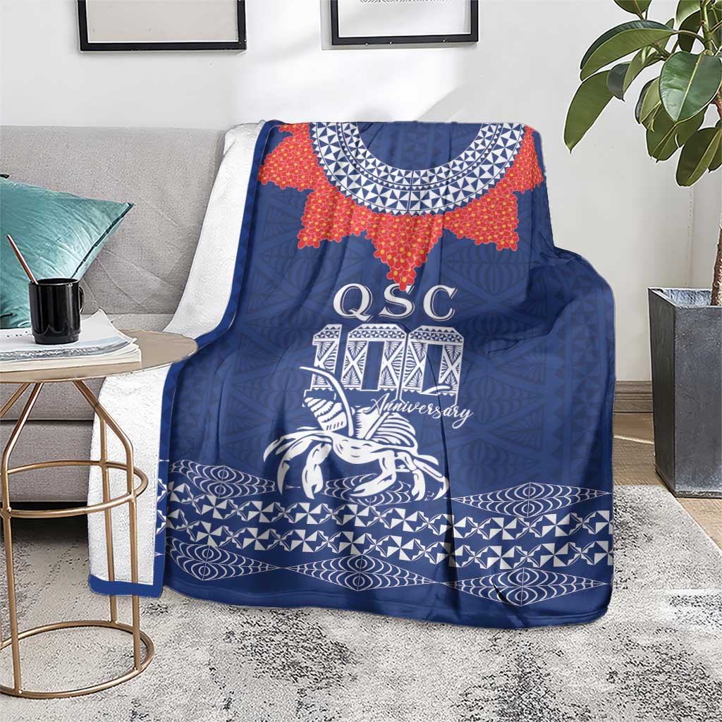 Queen Salote College 100 Years Anniversary Blanket Tonga QSC Royal Blue - Polynesian Pride