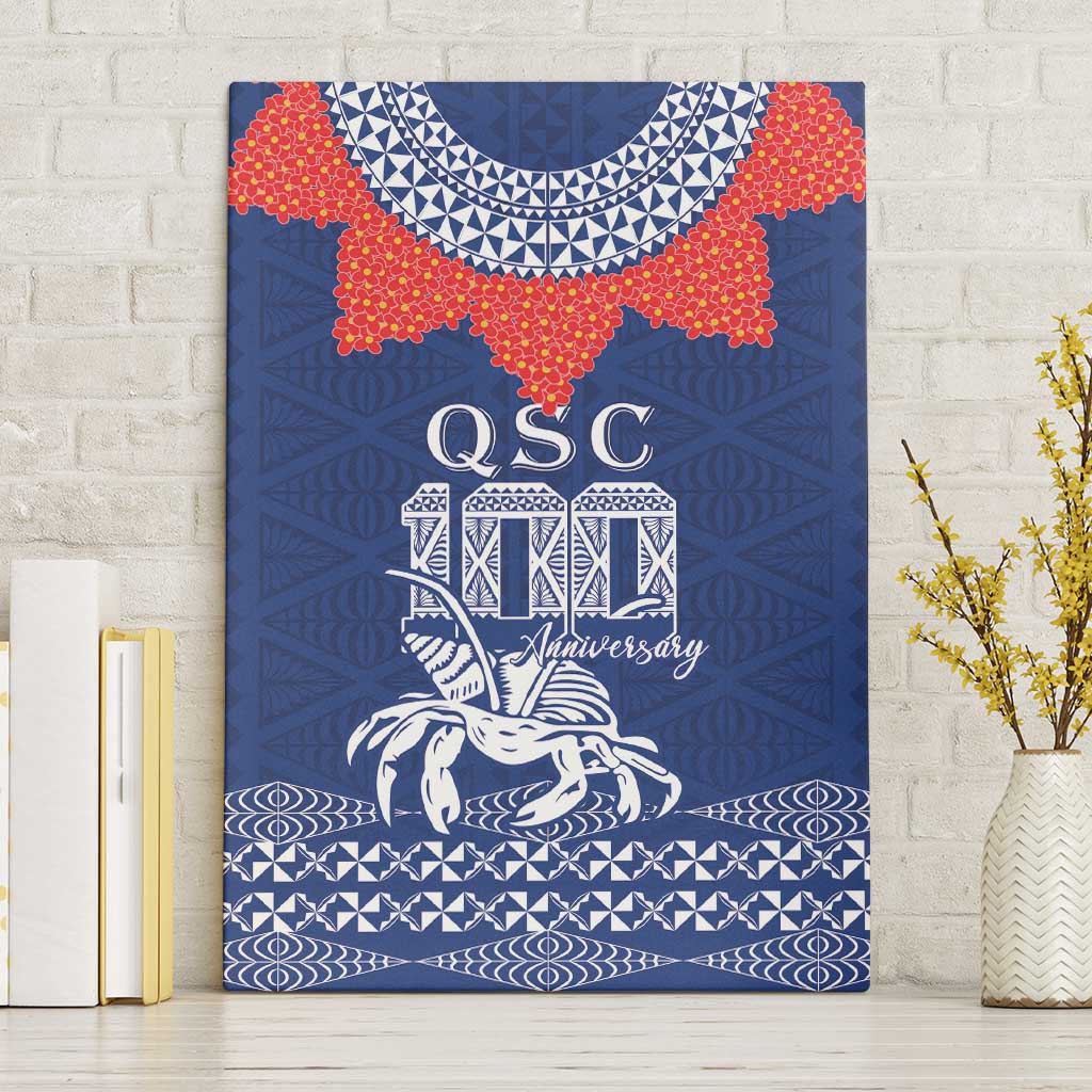 Queen Salote College 100 Years Anniversary Canvas Wall Art Tonga QSC Royal Blue LT7 Without Frame Royal Blue - Polynesian Pride
