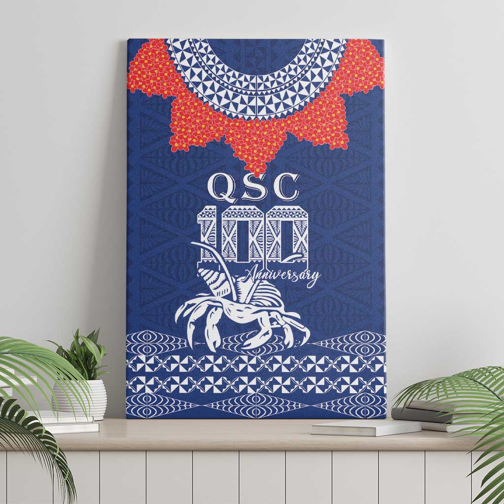Queen Salote College 100 Years Anniversary Canvas Wall Art Tonga QSC Royal Blue LT7 - Polynesian Pride