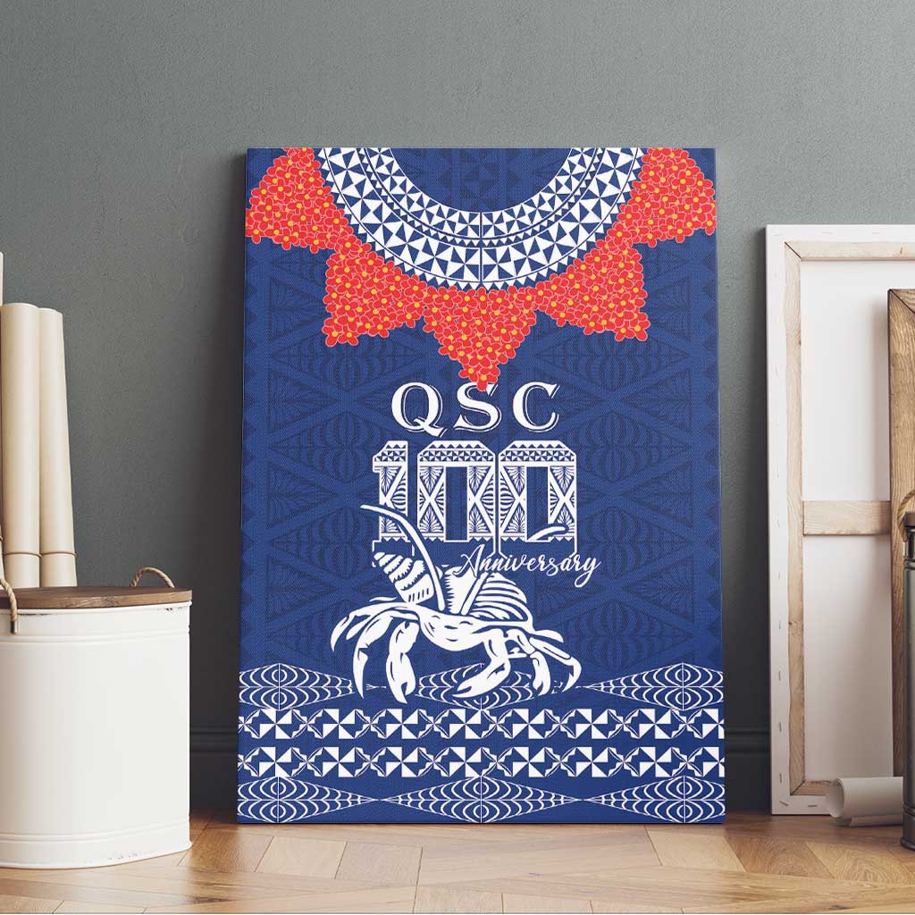 Queen Salote College 100 Years Anniversary Canvas Wall Art Tonga QSC Royal Blue LT7 - Polynesian Pride
