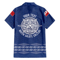 Queen Salote College 100 Years Anniversary Personalized Family Matching Mermaid Dress and Hawaiian Shirt Tonga QSC Royal Blue LT7 - Polynesian Pride