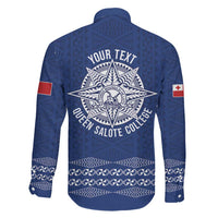 Queen Salote College 100 Years Anniversary Personalized Family Matching Mermaid Dress and Hawaiian Shirt Tonga QSC Royal Blue LT7 - Polynesian Pride