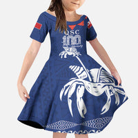 Queen Salote College 100 Years Anniversary Personalized Family Matching Summer Maxi Dress and Hawaiian Shirt Tonga QSC Royal Blue LT7 Daughter's Dress Royal Blue - Polynesian Pride