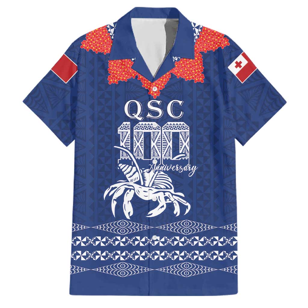 Queen Salote College 100 Years Anniversary Personalized Family Matching Summer Maxi Dress and Hawaiian Shirt Tonga QSC Royal Blue LT7 Dad's Shirt - Short Sleeve Royal Blue - Polynesian Pride