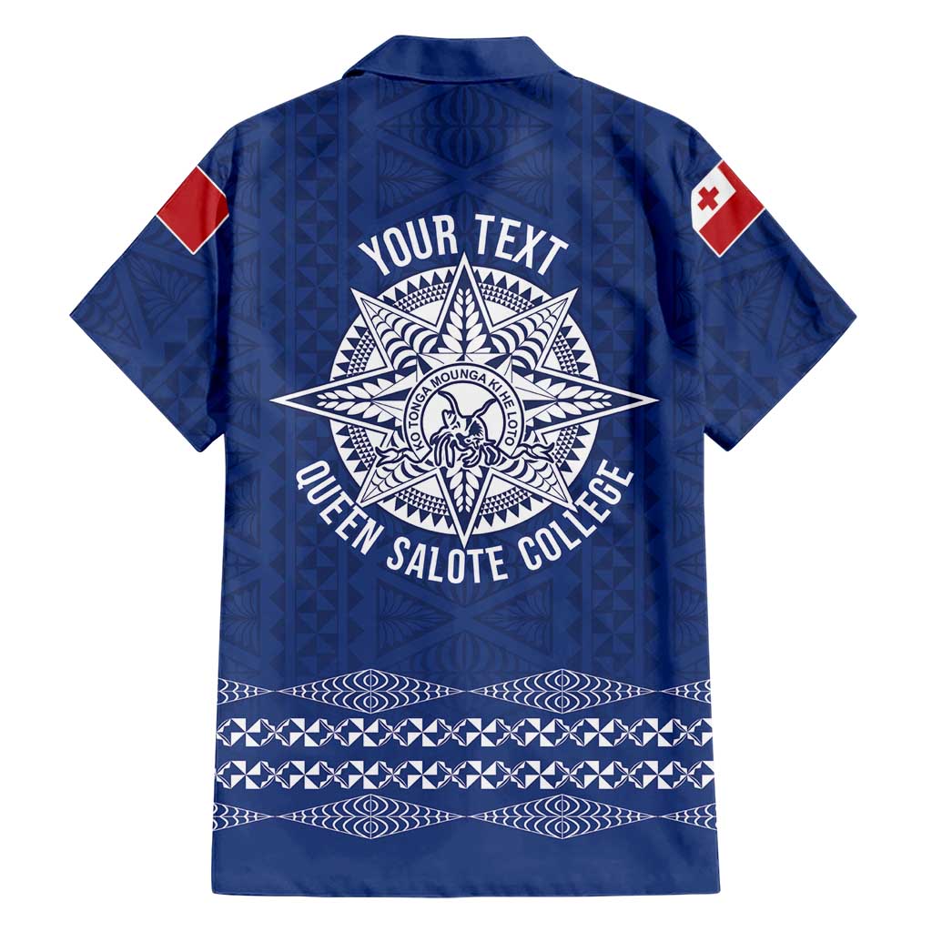 Queen Salote College 100 Years Anniversary Personalized Family Matching Tank Maxi Dress and Hawaiian Shirt Tonga QSC Royal Blue LT7 - Polynesian Pride