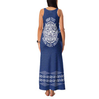 Queen Salote College 100 Years Anniversary Personalized Family Matching Tank Maxi Dress and Hawaiian Shirt Tonga QSC Royal Blue LT7 - Polynesian Pride