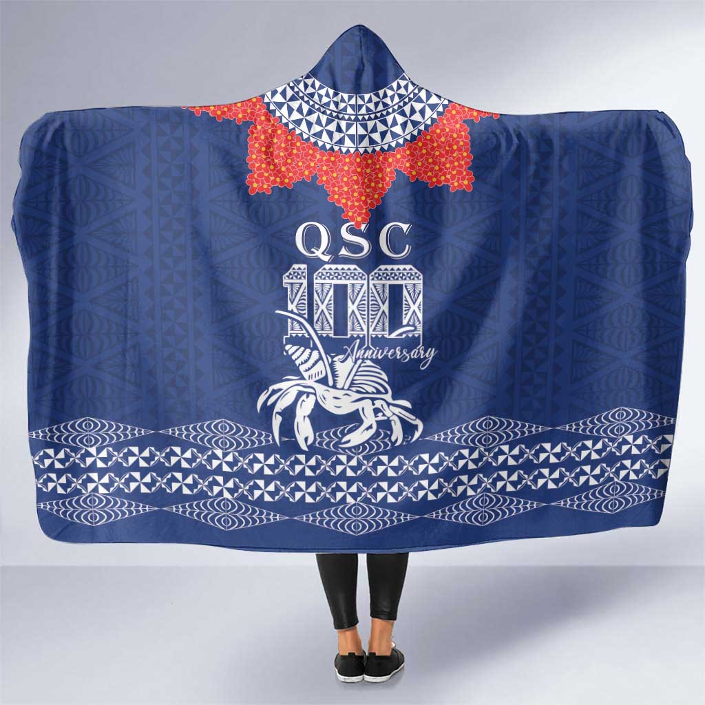 Queen Salote College 100 Years Anniversary Hooded Blanket Tonga QSC Royal Blue LT7 One Size Royal Blue - Polynesian Pride