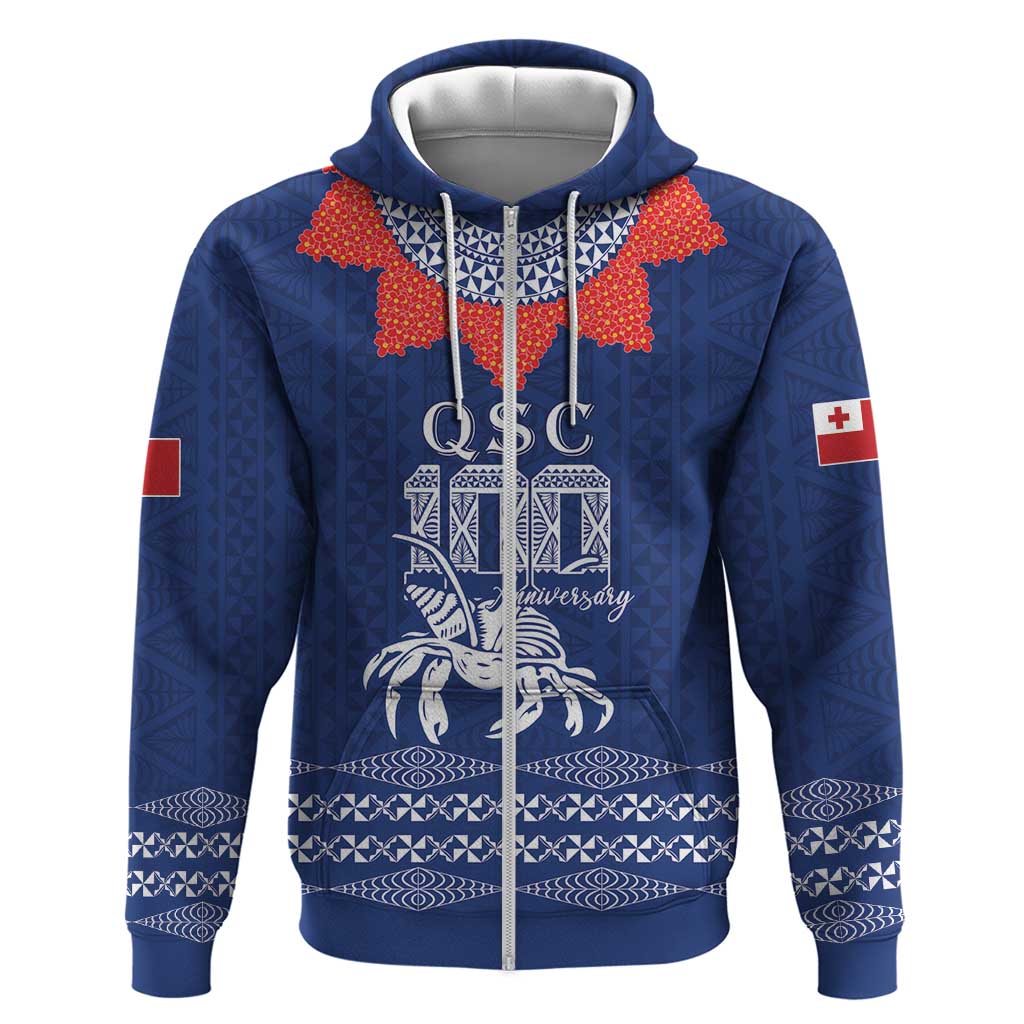 Queen Salote College 100 Years Anniversary Personalized Hoodie Tonga QSC Royal Blue - Polynesian Pride