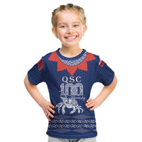 Queen Salote College 100 Years Anniversary Personalized Kid T Shirt Tonga QSC Royal Blue - Polynesian Pride