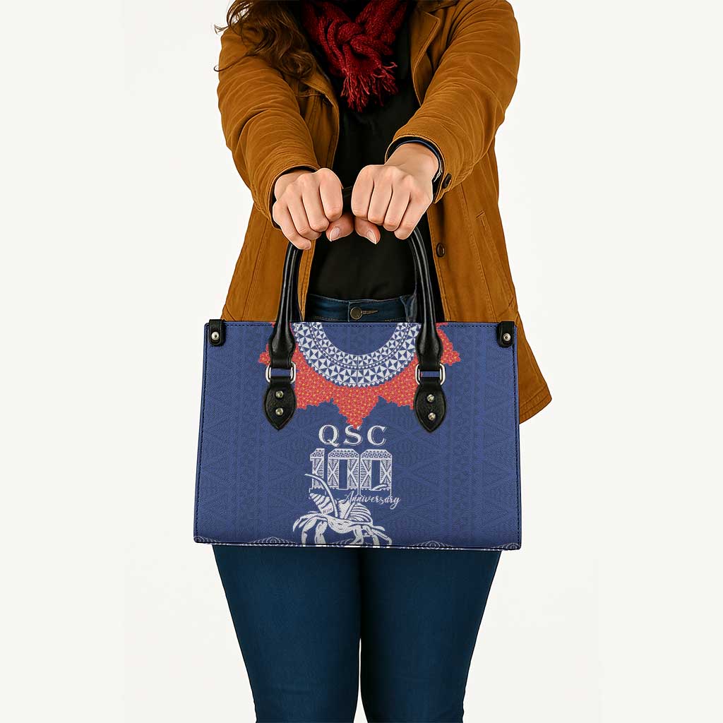 Queen Salote College 100 Years Anniversary Leather Bag Tonga QSC Royal Blue - Polynesian Pride
