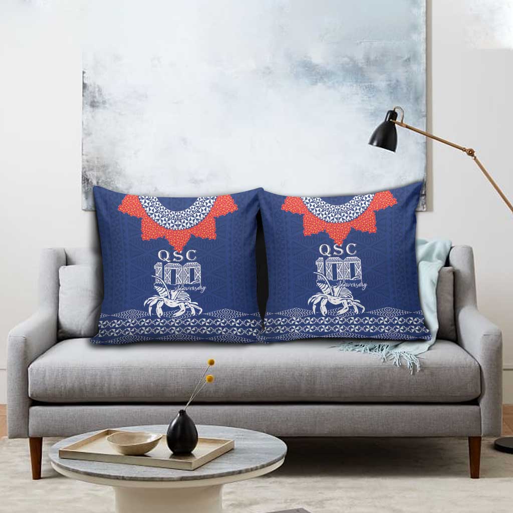 Queen Salote College 100 Years Anniversary Pillow Cover Tonga QSC Royal Blue - Polynesian Pride