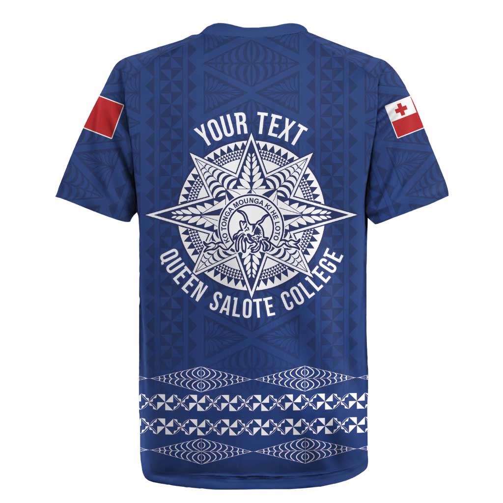 Queen Salote College 100 Years Anniversary Personalized Rugby Jersey Tonga QSC Royal Blue - Polynesian Pride