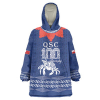 Queen Salote College 100 Years Anniversary Personalized Wearable Blanket Hoodie Tonga QSC Royal Blue LT7 One Size Royal Blue - Polynesian Pride