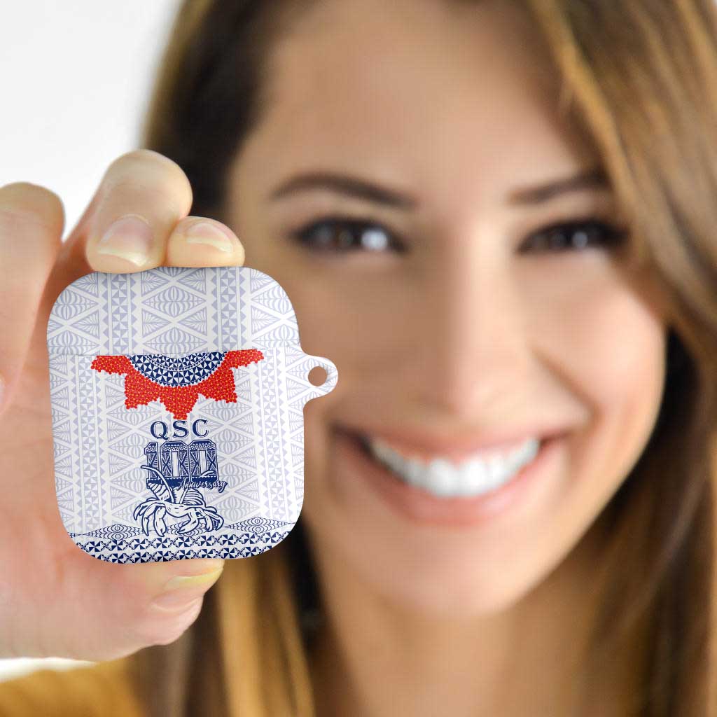 Queen Salote College 100 Years Anniversary AirPods Case Tonga QSC White - Polynesian Pride