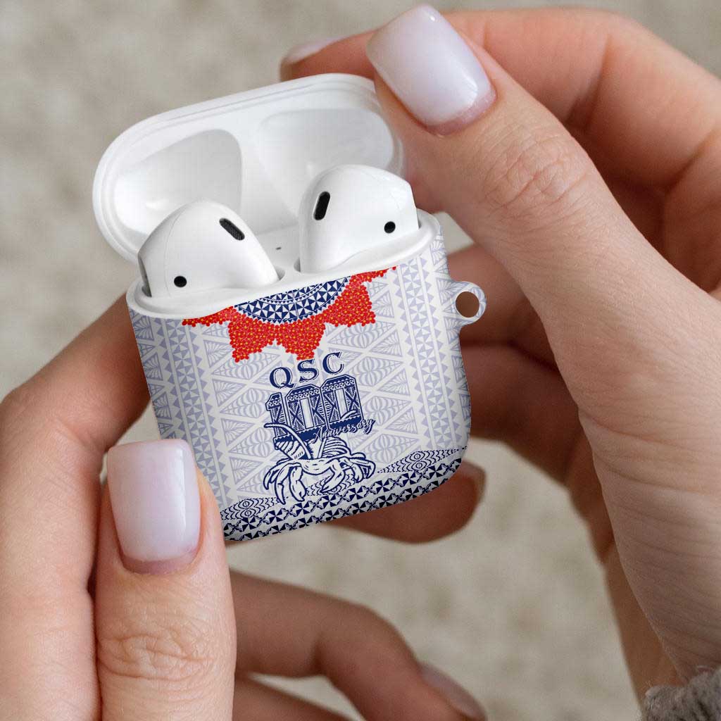Queen Salote College 100 Years Anniversary AirPods Case Tonga QSC White - Polynesian Pride