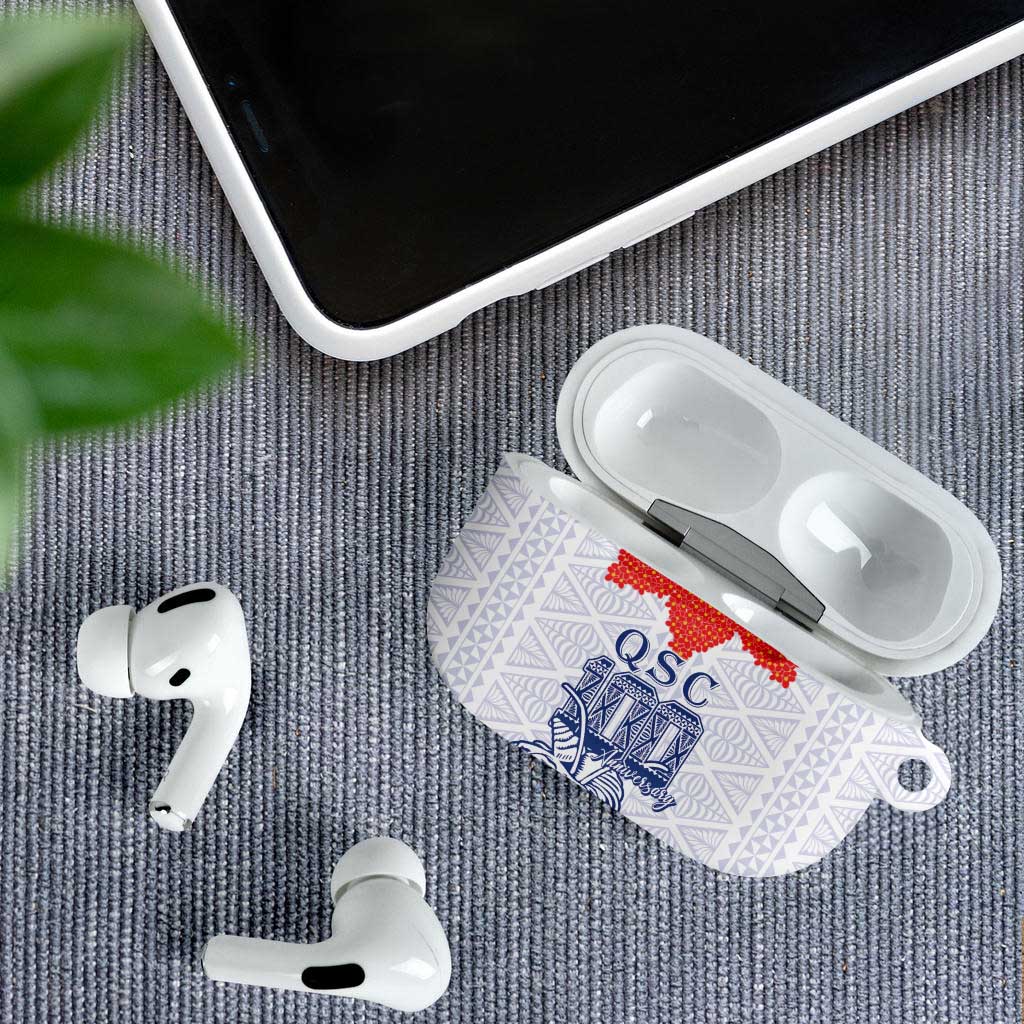 Queen Salote College 100 Years Anniversary AirPods Case Tonga QSC White - Polynesian Pride