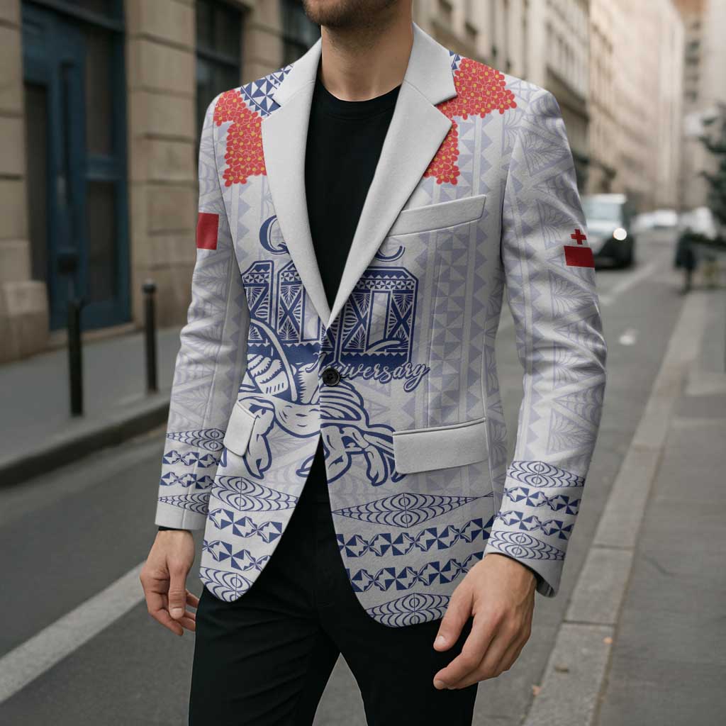 Queen Salote College 100 Years Anniversary Personalized Blazer Tonga QSC White - Polynesian Pride