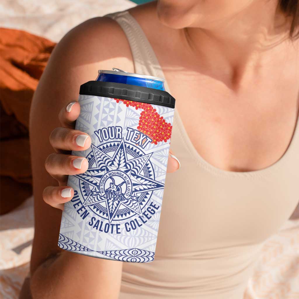 Queen Salote College 100 Years Anniversary Personalized 4 in 1 Can Cooler Tumbler Tonga QSC White - Polynesian Pride